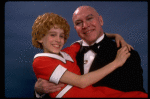 Sarah Jessica Parker as Annie and Reid Shelton as Daddy Warbucks in a scene from the Broadway production of the musical "Annie."