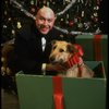 Actor Reid Shelton as Daddy Warbucks w. Sandy in a scene from the Broadway production of the musical "Annie."