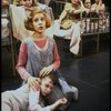 Sarah Jessica Parker as Annie w. orphans in a scene from the Broadway production of the musical "Annie."