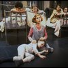 Sarah Jessica Parker as Annie w. orphans in a scene from the Broadway production of the musical "Annie."
