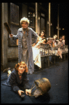 L-2L) Sarah Jessica Parker as Annie and Alice Ghostley as Miss Hannigan w. orphans in a scene from the Broadway production of the musical "Annie."