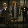 Sarah Jessica Parker as Annie and Alice Ghostley as Miss Hannigan w. a policeman in a scene from the Broadway production of the musical "Annie."