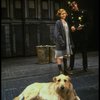 Sarah Jessica Parker as Annie w. Sandy and a policeman in a scene from the Broadway production of the musical "Annie."