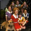 Sarah Jessica Parker as Annie w. Sandy and orphans in a scene from the Broadway production of the musical "Annie."