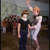 Roseanne Sorrentino as Annie and Patricia Drylie as Miss Hannigan w. orphans during a rehearsal for the Dallas production of the musical "Annie."