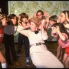 Patricia Drylie as Miss Hannigan w. orphans during a rehearsal for the Dallas production of the musical "Annie."