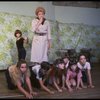 Roseanne Sorrentino as Annie and Patricia Drylie as Miss Hannigan w. orphans during a rehearsal for the Dallas production of the musical "Annie."