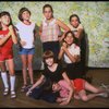 Roseanne Sorrentino as Annie and Patricia Drylie as Miss Hannigan w. orphans during a rehearsal for the Dallas production of the musical "Annie."