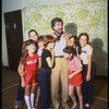 Roseanne Sorrentino as Annie (4L) w. choreographer Peter Gennaro and orphans during a rehearsal for the Dallas production of the musical "Annie."