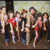 Roseanne Sorrentino as Annie (4L) w. choreographer Peter Gennaro and orphans during a rehearsal for the Dallas production of the musical "Annie."