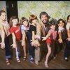 Roseanne Sorrentino as Annie (4L) w. choreographer Peter Gennaro and orphans during a rehearsal for the Dallas production of the musical "Annie."