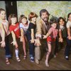 Roseanne Sorrentino as Annie (4L) w. choreographer Peter Gennaro and orphans during a rehearsal for the Dallas production of the musical "Annie."