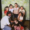 Roseanne Sorrentino as Annie (C) w. director/lyricist Martin Charnin and orphans during a rehearsal for the Dallas production of the musical "Annie."