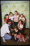 Roseanne Sorrentino as Annie (C) w. director/lyricist Martin Charnin and orphans during a rehearsal for the Dallas production of the musical "Annie."