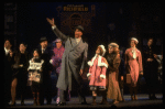 Roseanne Sorrentino as Annie, Harve Presnell as Daddy Warbucks and Deborah Jean Templin as Grace in a scene from the Dallas production of musical "Annie."