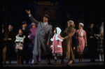 Roseanne Sorrentino as Annie, Harve Presnell as Daddy Warbucks and Deborah Jean Templin as Grace in a scene from the Dallas production of musical "Annie."