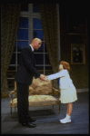 Actors Roseanne Sorrentino as Annie and Harve Presnell as Daddy Warbucks in a scene from the Dallas production of musical "Annie."
