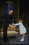 Actors Roseanne Sorrentino as Annie and Harve Presnell as Daddy Warbucks in a scene from the Dallas production of musical "Annie."