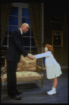 Actors Roseanne Sorrentino as Annie and Harve Presnell as Daddy Warbucks in a scene from the Dallas production of musical "Annie."