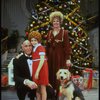 Roseanne Sorrentino as Annie, Patricia Drylie as Miss Hannigan and Harve Presnell as Daddy Warbucks w. Sandy from the Dallas production of musical "Annie."
