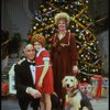 Roseanne Sorrentino as Annie, Patricia Drylie as Miss Hannigan and Harve Presnell as Daddy Warbucks w. Sandy from the Dallas production of musical "Annie."