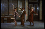 L-R) Katharine Buffaloe as Lily, Michael Leeds as Rooster and Patricia Drylie as Miss Hannigan in a scene from the Dallas production of musical "Annie."