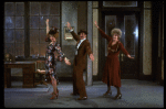 L-R) Katharine Buffaloe as Lily, Michael Leeds as Rooster and Patricia Drylie as Miss Hannigan in a scene from the Dallas production of musical "Annie."