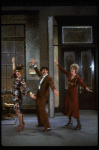 L-R) Katharine Buffaloe as Lily, Michael Leeds as Rooster and Patricia Drylie as Miss Hannigan in a scene from the Dallas production of musical "Annie."