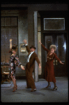 L-R) Katharine Buffaloe as Lily, Michael Leeds as Rooster and Patricia Drylie as Miss Hannigan in a scene from the Dallas production of musical "Annie."