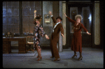 L-R) Katharine Buffaloe as Lily, Michael Leeds as Rooster and Patricia Drylie as Miss Hannigan in a scene from the Dallas production of musical "Annie."