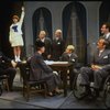 L) Harve Presnell as Daddy Warbucks, Roseanne Sorrentino as Annie (2L) and Jack Denton as FDR (2R) in a scene from the Dallas production of musical "Annie."