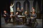 L) Harve Presnell as Daddy Warbucks, Roseanne Sorrentino as Annie (2L) and Jack Denton as FDR (2R) in a scene from the Dallas production of musical "Annie."