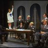 L) Harve Presnell as Daddy Warbucks, Roseanne Sorrentino as Annie (2L) and Jack Denton as FDR (2R) in a scene from the Dallas production of musical "Annie."