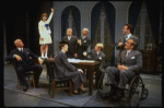 L) Harve Presnell as Daddy Warbucks, Roseanne Sorrentino as Annie (2L) and Jack Denton as FDR (2R) in a scene from the Dallas production of musical "Annie."