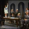 L) Harve Presnell as Daddy Warbucks, Roseanne Sorrentino as Annie (2L) and Jack Denton as FDR (2R) in a scene from the Dallas production of musical "Annie."