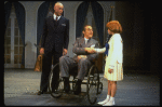 Harve Presnell as Daddy Warbucks, Roseanne Sorrentino as Annie and Jack Denton as FDR in a scene from the Dallas production of musical "Annie."