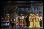 2L-4L) Harve Presnell as Daddy Warbucks, Roseanne Sorrentino as Annie and Deborah Jean Templin as Grace in a scene from the Dallas production of musical "Annie."