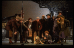 Roseanne Sorrentino as Annie w. Sandy and Hooverville-ites in a scene from the Dallas production of musical "Annie."