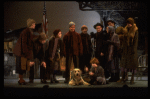 Roseanne Sorrentino as Annie w. Sandy and Hooverville-ites in a scene from the Dallas production of musical "Annie."