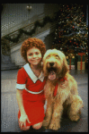 Actress Mary K. Lombardi as Annie w. Sandy in a scene from the Chicago production of the musical "Annie."