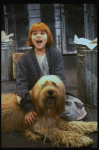 Actress Mary K. Lombardi as Annie w. Sandy in a scene from the Chicago production of the musical "Annie."