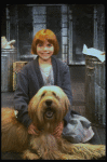 Actress Mary K. Lombardi as Annie w. Sandy in a scene from the Chicago production of the musical "Annie."