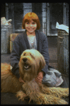 Actress Mary K. Lombardi as Annie w. Sandy in a scene from the Chicago production of the musical "Annie."