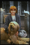 Actress Mary K. Lombardi as Annie w. Sandy in a scene from the Chicago production of the musical "Annie."