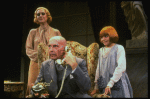 Ellen Martin as Grace, Mary K. Lombardi as Annie and Norwood Smith as Daddy Warbucks in a scene from the Chicago production of the musical "Annie."