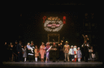 Ellen Martin as Grace, Mary K. Lombardi as Annie and Norwood Smith as Daddy Warbucks in a scene from the Chicago production of the musical "Annie."