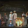 2L-4L) Ellen Martin as Grace, Mary K. Lombardi as Annie and Norwood Smith as Daddy Warbucks in a scene from the Chicago production of the musical "Annie."