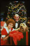 Mary K. Lombardi as Annie and Norwood Smith as Daddy Warbucks w. Sandy in a scene from the Chicago production of the musical "Annie."