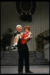 Mary K. Lombardi as Annie and Norwood Smith as Daddy Warbucks in a scene from the Chicago production of the musical "Annie."