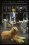 Mary K. Lombardi as Annie w. Sandy and a policeman in a scene from the Chicago production of the musical "Annie."